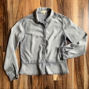 Cloth & Stone Gray Button Down Top